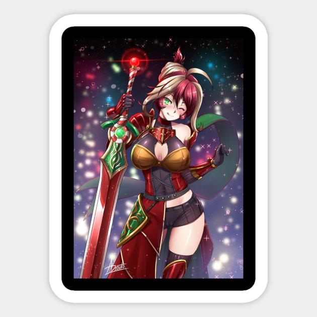 Akane the Red Velvet Cake Knight / Xmas Sticker by ADSouto